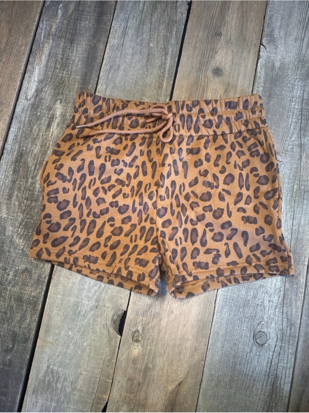 Rodeo Quincy Stockyard Sweetheart Leopard Print Drawstring Athletic Shorts